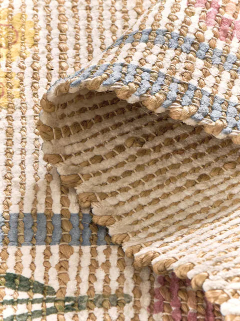 Natural MAISIE Floral Border Jute Runner