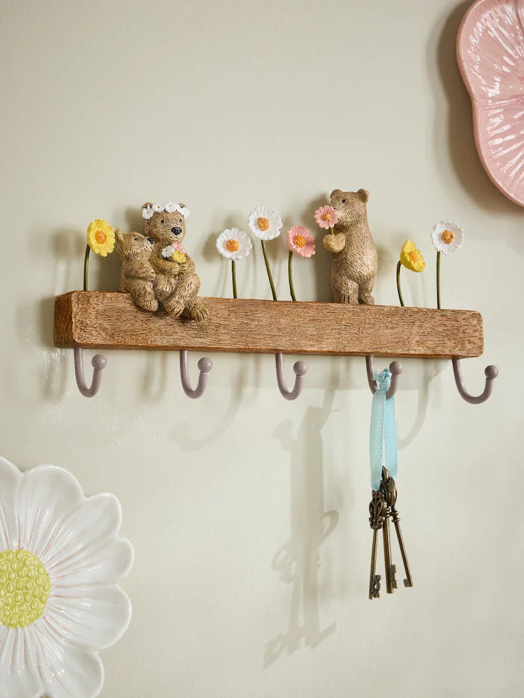Neutral Bertie Bear Coat Hooks