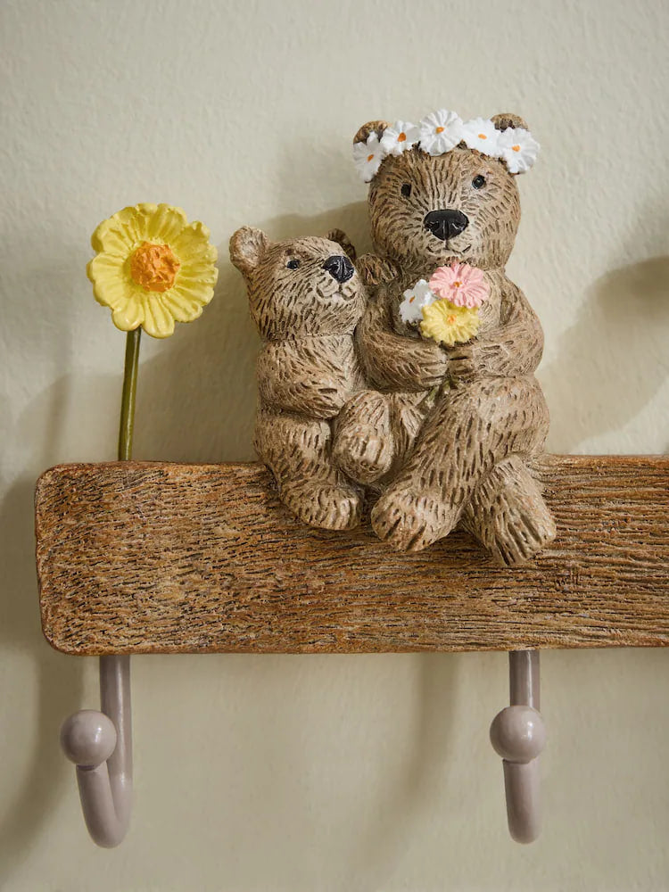 Neutral Bertie Bear Coat Hooks