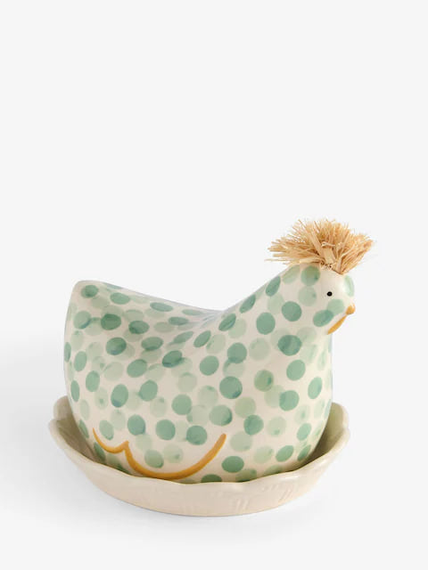 Sage Green Chicken Butter Dish