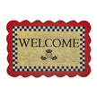 Red Scalloped Welcome Entrance Mat