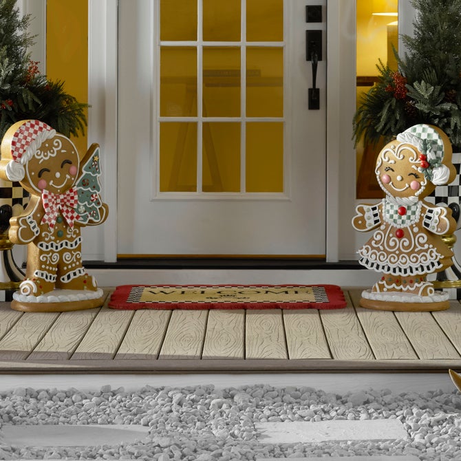 Red Scalloped Welcome Entrance Mat