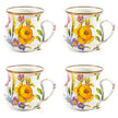 White Flower Market Mugs, Set of 4