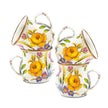White Flower Market Mugs, Set of 4
