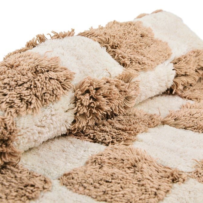 Checkerboard Taupe Bath Rug