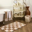 Checkerboard Taupe Bath Rug