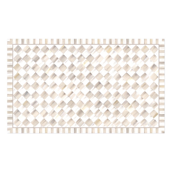 Mocha Check 3' x 5' Floor Mat (90cm × 150 cm)