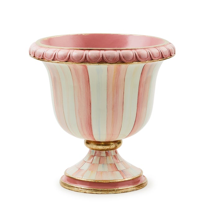Rosy Stripe Tabletop Urn 19cm
