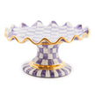 Violet Check Ceramic Fluted Cake Stand 30cm