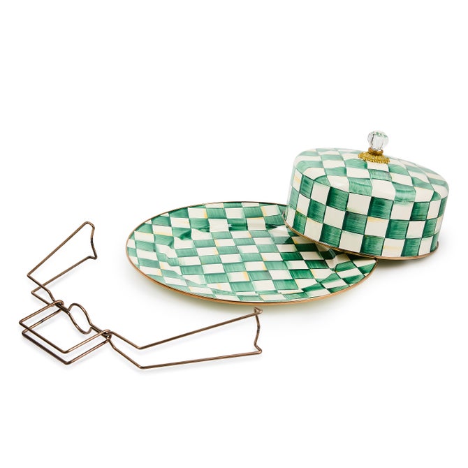 Emerald Check Cake Carrier