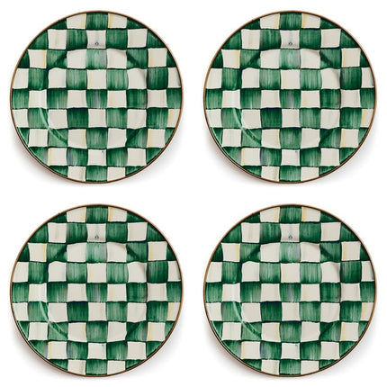 Emerald Check Chargers Set of 4