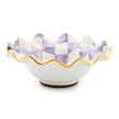 Violet Check Ceramic Fluted Breakfast Bowl 20cm