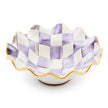 Violet Check Ceramic Fluted Breakfast Bowl 20cm