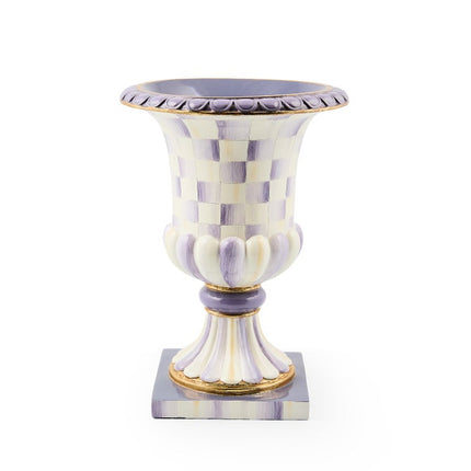 Violet Check Tabletop Pedestal Urn 35cm
