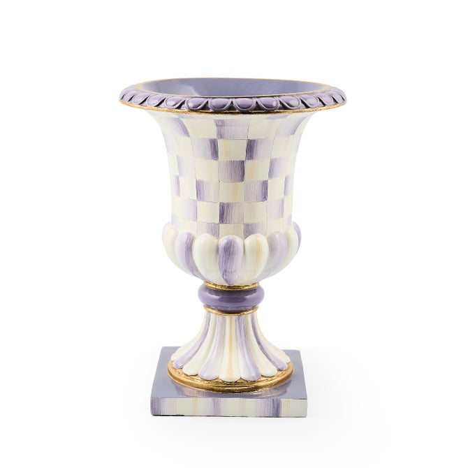Violet Check Tabletop Pedestal Urn 35cm
