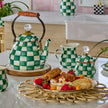 Emerald Check Creamer & Sugar Bowl Set