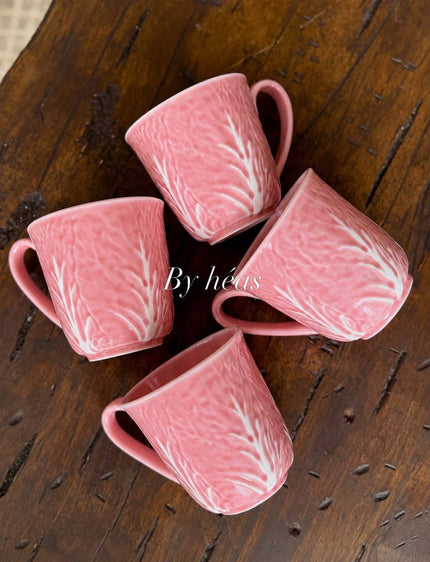 Pink Cabbage Mug (Pink Handle) 450ml