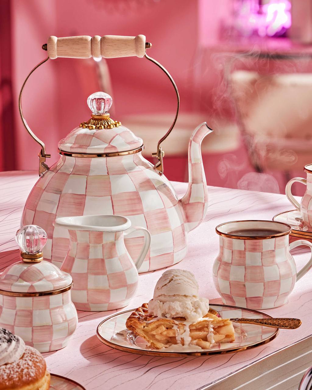 Rosy Check Tea Kettle