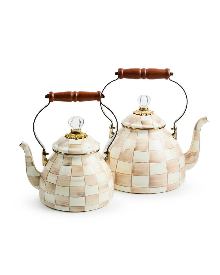 Mocha Check Tea Kettle