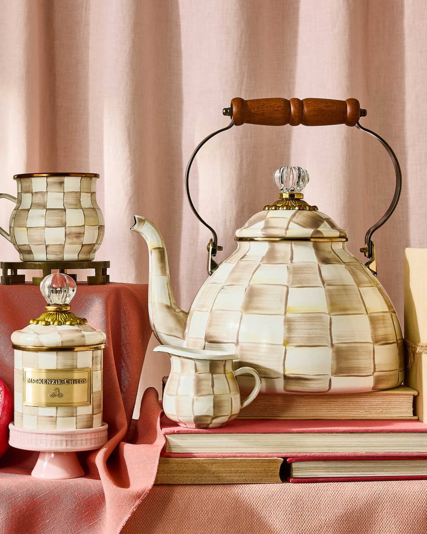 Mocha Check Tea Kettle